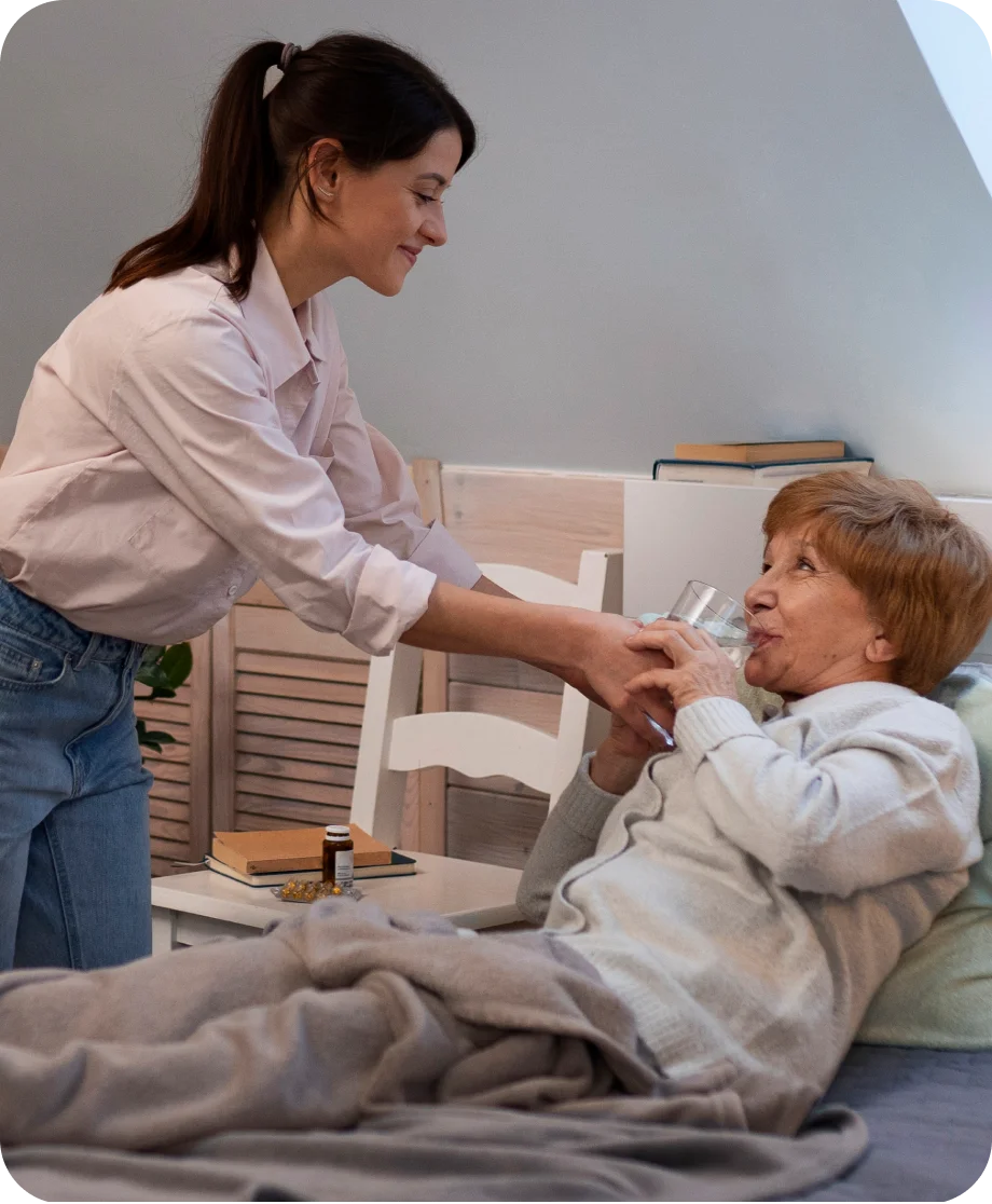 Overnight caregiver for elderly